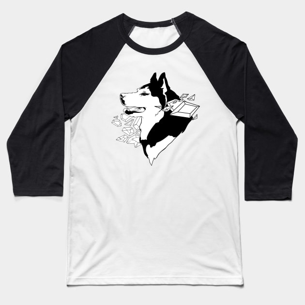 Inktober 6 “husky” Baseball T-Shirt by NatKlekot